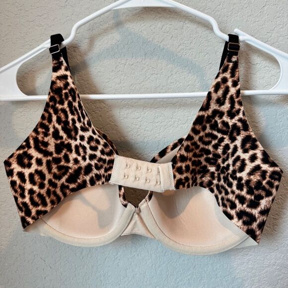 Soma Tan Black Animal Print Vanishing 360 Full Perfect Coverage Bra - 34C - EUC - Picture 4 of 5